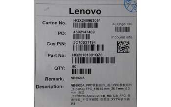Lenovo 5C10S31194 CABLE USB Board Cable H 21NH