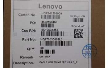 Lenovo 5C10S31252 CABLE USB TO MB FFC H 83L3_R