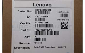 Lenovo 5C10S31335 CABLE USB Board Cable H 83JR FFC