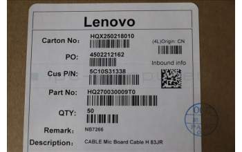 Lenovo 5C10S31338 CABLE Mic Board Cable H 83JR
