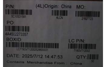 Lenovo 5C10S31581 CABLE Cable L 21TR FPR/B MGE