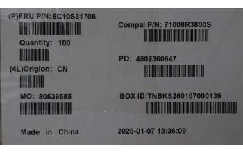 Lenovo 5C10S31706 CABLE Audio/B FFC C 83Q7