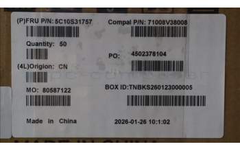 Lenovo 5C10S31757 CABLE Touch pad FFC C 83QM