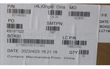 Lenovo 5C11H81561 CABLE H-CONN SET2Y9 M/B-IO TEFLON LUX