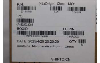 Lenovo 5C11P26304 CABLE FFC 50P P0.5 PAD=0.3 MGE IO/B