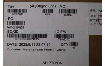 Lenovo 5C11P26388 CABLE FPC MPV60 NF-G802 REV0 SCR TP/B