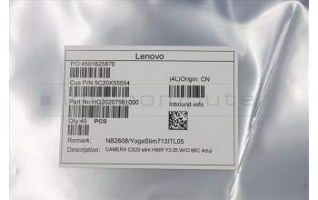 Lenovo CAMERA CS20 slim HBIR Y3.05 W/O MIC Ad-p pour Lenovo IdeaPad Flex 5G-14Q8CX05 (82AK)