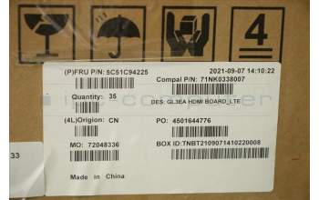 Lenovo 5C51C94225 CARDPOP FRU CARDPOP HDMI IO Board LTE
