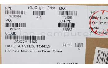 Lenovo 5CB0K93859 COVER Lower Case L 80ML Silver W/Rubber