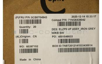 Lenovo 5CB0T04943 COVER Upper Case C 81JS IG W/KB SW