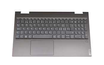 5CB0U43807 original Lenovo clavier incl. topcase CH (suisse) gris/gris avec rétro-éclairage