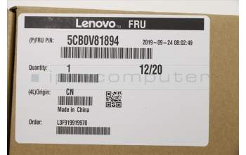 Lenovo 5CB0V81894 COVER A_Cov,BK,FHD STD CAM w/ gaskets