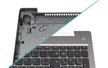 5CB0X57489 original Lenovo clavier incl. topcase DE (allemand) gris/argent