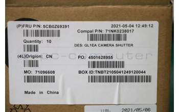 Lenovo 5CB0Z69391 COVER FRU COVER camera shutter