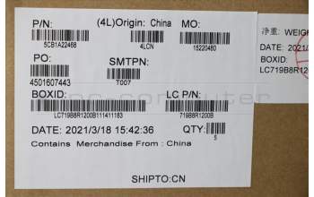 Lenovo 5CB1A22468 COVER Upper Case ASM_GRE L82BJ SG