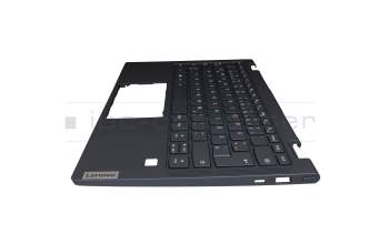 5CB1B22418 original Lenovo clavier incl. topcase DE (allemand) bleu/bleu avec rétro-éclairage (Abyss Blue)