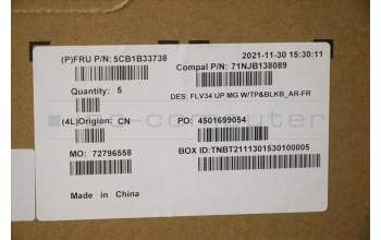 Lenovo 5CB1B33738 COVER Upper Case ASM_FRA/ARA C 20VD MGBL