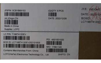 Lenovo 5CB1B69153 COVER Upper Case ASM_UKRL82H8NFPAGBL