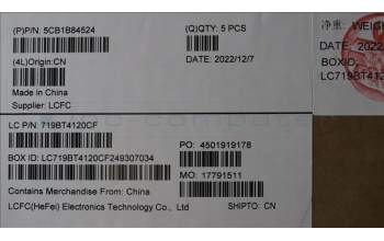 Lenovo 5CB1B84524 COVER Upper Case ASM_TURL82H8NFPSDBL