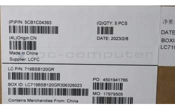 Lenovo 5CB1C04393 COVER Upper Case ASM_JPN L82H7 AG FPNBLD