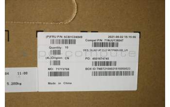 Lenovo 5CB1C04849 COVER UpperCaseASM_ENG C82L3 CloBL_WW