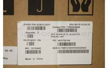 Lenovo 5CB1C13217 COVER Upper C82LM PL_BLKD FP BLKB_UKR