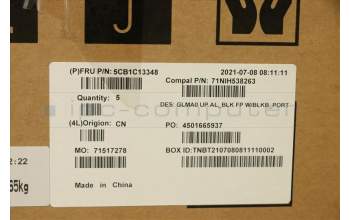 Lenovo 5CB1C13348 COVER Upper C82LM AL_BLK FP BLKB_PORT