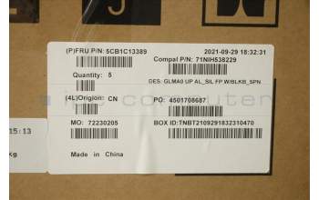 Lenovo 5CB1C13389 COVER Upper C82LM AL_SIL FP BLKB_SPN