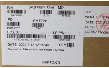 Lenovo 5CB1C75083 COVER Upper Case ASM_UKE L82KV FP A/GUMA