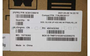 Lenovo 5CB1C88618 COVER UpperCaseASM_ENG C21A4 HD MGBL