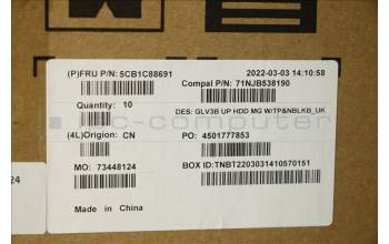 Lenovo 5CB1C88691 C-Abdeckung mit Tastatur, Englisch (GB), Mineralgrau, Ohne_Hintergrundbeleuchtung