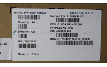 Lenovo 5CB1C89947 COVER Upper Case ASM_FRA C 21A2 HDMGBL