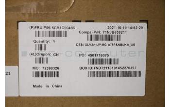 Lenovo 5CB1C90486 COVER Upper Case ASM_ENG C 21A2 MGNBL