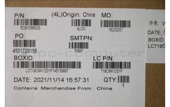 Lenovo 5CB1D66025 COVER Upper Case ASM_TC L82NJ S/G DIS