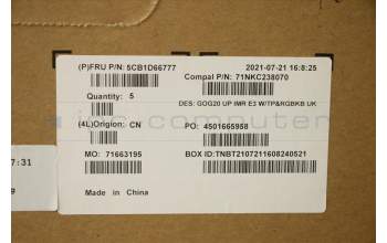 Lenovo 5CB1D66777 COVER Upper Case ASM_UKE C 82K2 E3 RGB