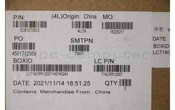 Lenovo 5CB1D70672 COVER Upper Case ASM_EURO_ENG L82L0 CGY