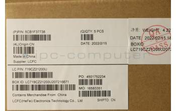 Lenovo 5CB1F37738 COVER Upper Case ASM_ENG L82RF SG w/RGB