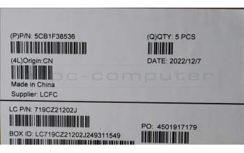 Lenovo 5CB1F38536 COVER Upper Case ASM_JPN L82RF SG w/WH