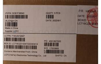 Lenovo 5CB1F38540 COVER Upper Case ASM_POR L82RF SG w/WH