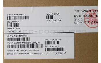 Lenovo 5CB1F38548 COVER Upper Case ASM_UKE L82RF SG w/WH