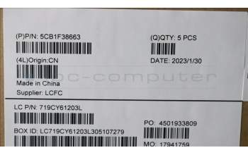 Lenovo 5CB1F38663 COVER Upper Case ASM_BEL L82RB CLGY