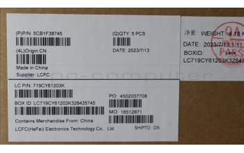 Lenovo 5CB1F38745 COVER Upper Case ASM_TUR L82RB CLGY RGB