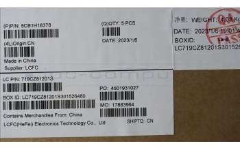 Lenovo 5CB1H18378 COVER Upper Case ASM_THAI L82S0 SG w/RGB