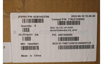 Lenovo 5CB1H23786 COVER Upper Case ASM_EURO ENG C 82UD BL