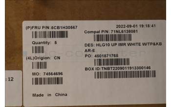 Lenovo 5CB1H30567 COVER Upper Case ASM_ARA C 82S9 WHT