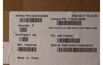 Lenovo 5CB1H30568 COVER Upper Case ASM_HBW C 82S9 WHT