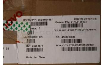 Lenovo 5CB1H38857 COVER Upper Case ASM_FRA C 82S9 WHT