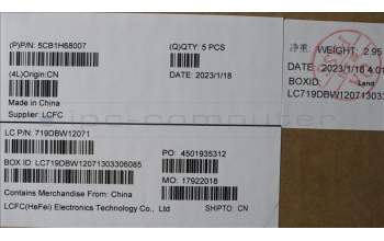 Lenovo 5CB1H68007 COVER Upper Case ASM_ITA L82RJ NFP MB BL