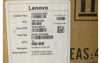 Lenovo 5CB1H68027 COVER Lower Case H 21CY_RJ45 ARGY