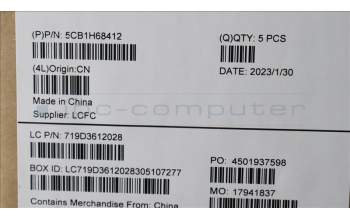 Lenovo 5CB1H68412 COVER Upper Case ASM_POR L82RD CG RGB